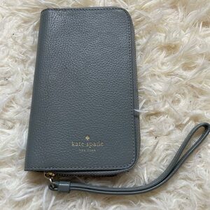Kate Spade mint green / slate gray wallet wristlet